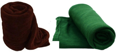 Blessing Home Striped Single Mink Blanket for  Heavy Winter(Polyester, Green)