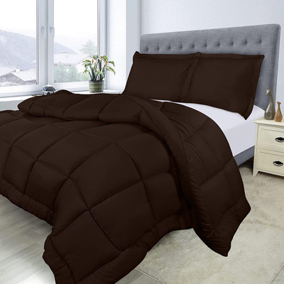 Cashmera Solid Single Comforter for  Heavy Winter(Cotton, Brown)