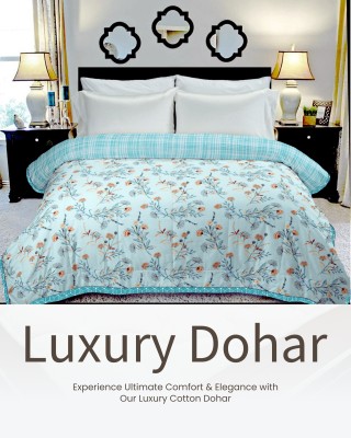 HAWTE Printed, Floral Single Dohar for  AC Room(Cotton, Blue)