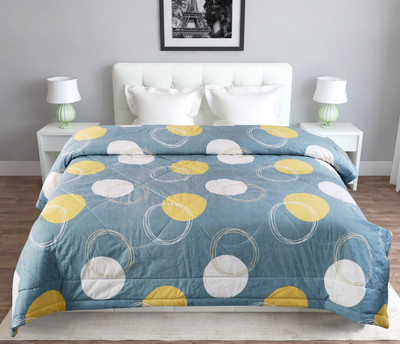 Floating Dreams Printed King Comforter for  AC Room(Cotton, Green)