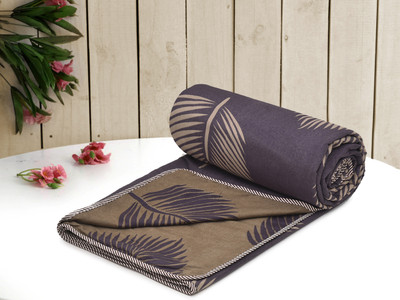 RUSTIC LINEN Geometric Single Dohar for  AC Room(Microfiber, Purple)