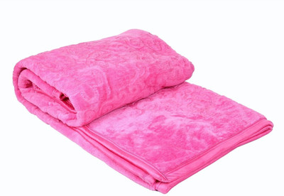 KHUSHRIT Solid Double Mink Blanket for  Heavy Winter(Microfiber, Yellow)