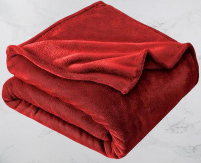SPENTO Self Design Double AC Blanket for  AC Room(Microfiber, Maroon27)