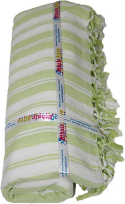Aakriti Handloom Striped Single Top Sheet for  AC Room(Silk, White)