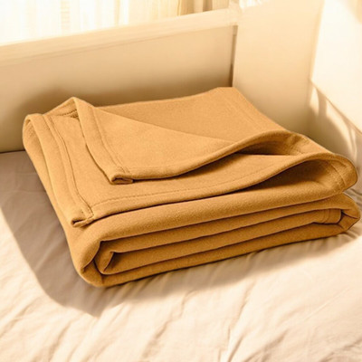 The Home Talk Solid Double Fleece Blanket for  AC Room(Polyester, Beige)