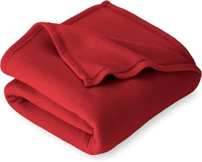 BSB Trendz Solid Double Fleece Blanket for  Mild Winter(Polyester, Red)