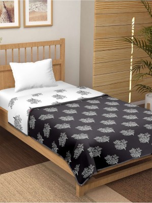 N Decor Printed Single Dohar for  AC Room(Cotton, Grey Leaf)