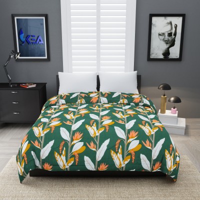KEA Printed Double Comforter for  Mild Winter(Microfiber, Dark Green)