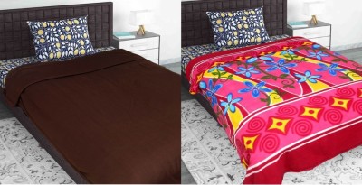 n g products Solid, Printed Single Fleece Blanket for  Mild Winter(Polyester, Brown, Multicolor)