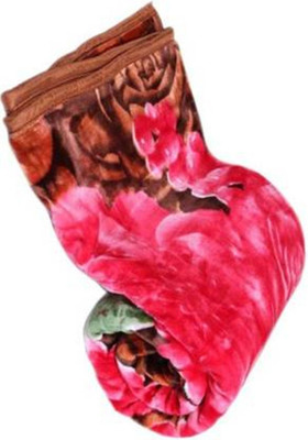 SIMAM Floral Single Mink Blanket for  Mild Winter(Microfiber, Multicolor 16291)