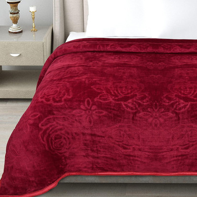 Deniyal ENTERPRISES Printed Double AC Blanket for  Heavy Winter(Microfiber, Red)