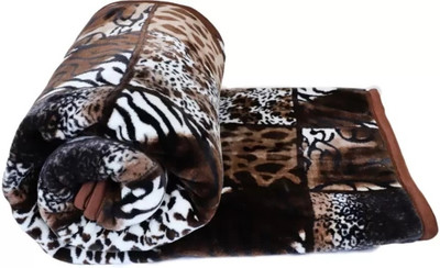 kirshinaENTERPRISES Solid Double Mink Blanket for  Heavy Winter(Microfiber, Tiger Printed)