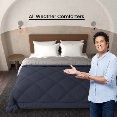 Livpure Smart Solid Double Comforter for  Heavy Winter(Polyester, Navy Blue & Monsoon Grey)