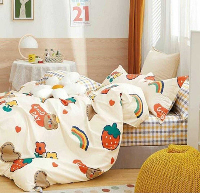 Skytex Cartoon Single Comforter for  Mild Winter(Poly Cotton, Cream)