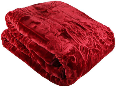 COMFORT PLANET Printed Double AC Blanket for  Heavy Winter(Microfiber, Maroon)
