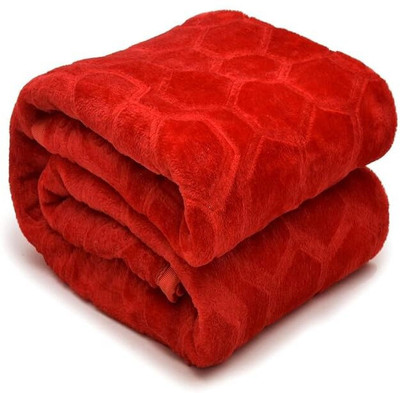 Convalexa Floral Single Mink Blanket for  Heavy Winter(Microfiber, Red)