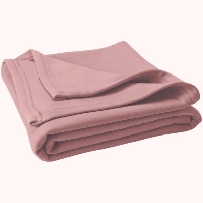 The Home Talk Solid Single Fleece Blanket for  AC Room(Polyester, Pink)