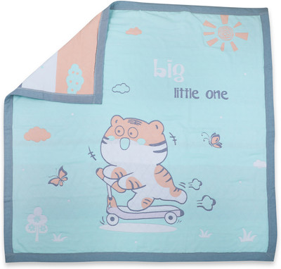 Baby Moo Printed Single AC Blanket for  AC Room(Cotton, Mint Green)