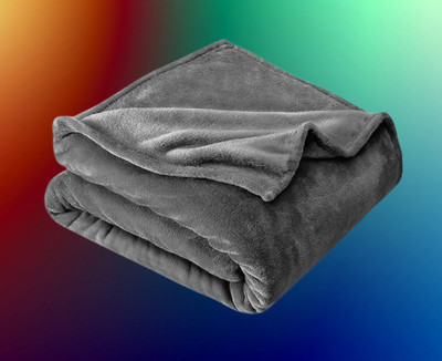 KIXTA Self Design Double AC Blanket for  AC Room(Microfiber, Grey)