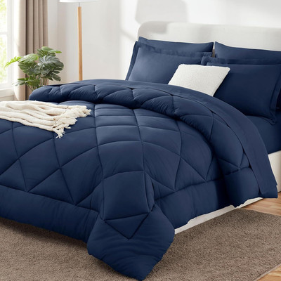 Kanak Bedding Solid Single AC Blanket for  Heavy Winter(Microfiber, Navy Blue)
