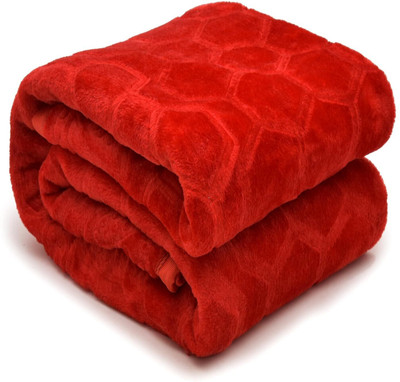 Shivam impex 3D Printed Double Woollen Blanket for  Mild Winter(Woollen Blend, Orange)