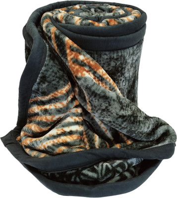 WARMZY Floral Single Weighted Blanket for  Heavy Winter(Polyester, Green Lining)