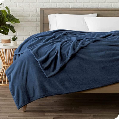 SIMAM Solid Double AC Blanket for  AC Room(Microfiber, BLUE 50)