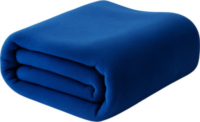 Neekshaa Solid Single Fleece Blanket for  Mild Winter(Polyester, Blue)
