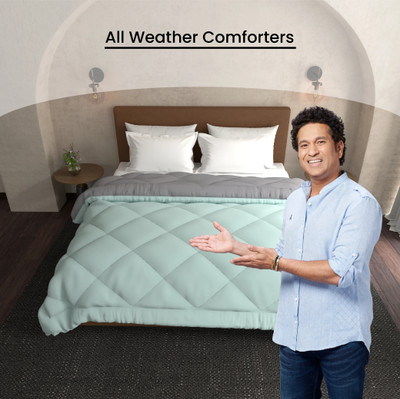 Livpure Smart Solid Double Comforter for  Heavy Winter(Polyester, Coral blue)