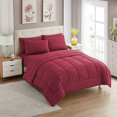 Blue Home Solid Double Comforter for  AC Room(Poly Cotton, Maroon)