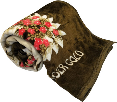 HOMIEE Floral Double Mink Blanket for  Heavy Winter(Polyester, Green)