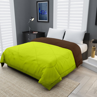 SIE STORE Solid Double Comforter for  Mild Winter(Microfiber, Green-Brown)