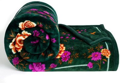 BLUSH & BLOOM Floral Single Mink Blanket for  Heavy Winter(Polyester, Design as Per Stock, Soft and Breathable, 60 x 90 Inches)