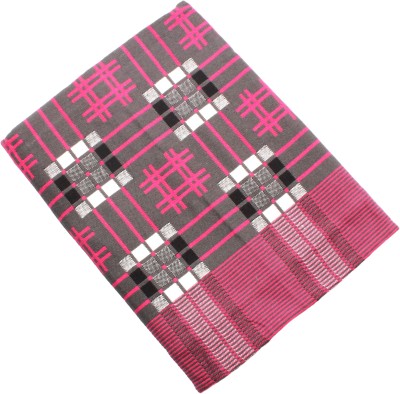 Sharan Elegance Checkered Single AC Blanket for  Mild Winter(Cotton, Pink)