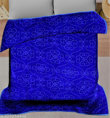 KIXTA Printed Double Mink Blanket for  Heavy Winter(Microfiber, Blue)