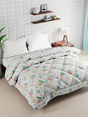 Kopa by Bianca Geometric Double Comforter for  AC Room(Microfiber, WHITE/MULTI)