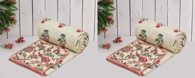 RRC Printed Single AC Blanket for  Heavy Winter(Microfiber, Cream)