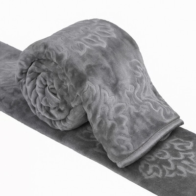 Guru Kripa Floral Double Mink Blanket for  Heavy Winter(Microfiber, Grey)