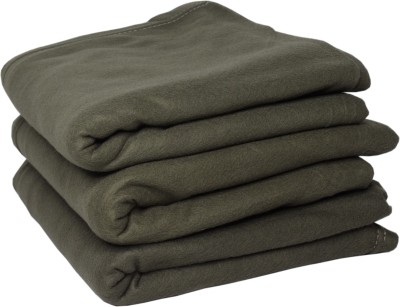 HOMIEE Solid Single Fleece Blanket for  Mild Winter(Polyester, Green)