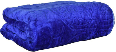 Aorihome Floral Single Mink Blanket for  Heavy Winter(Microfiber, Blue)