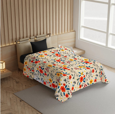 Flipkart Perfect Homes Floral Single Comforter for  AC Room(Microfiber, Yellow)