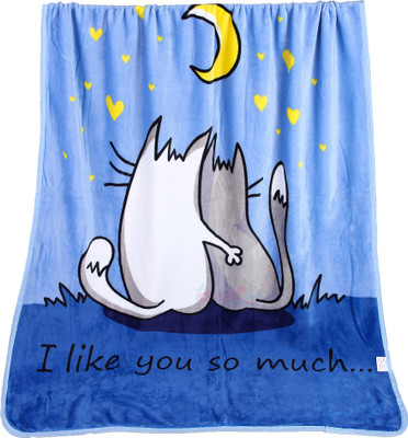 Butterthief Cartoon Single AC Blanket for  Mild Winter(Microfiber, Multicolor)