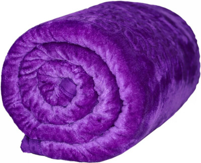 MFI Solid Single Mink Blanket for  AC Room(Microfiber, Purple)