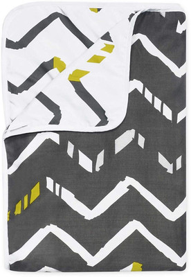 Divine Casa Printed Double Dohar for  AC Room(Microfiber, Grey and White)