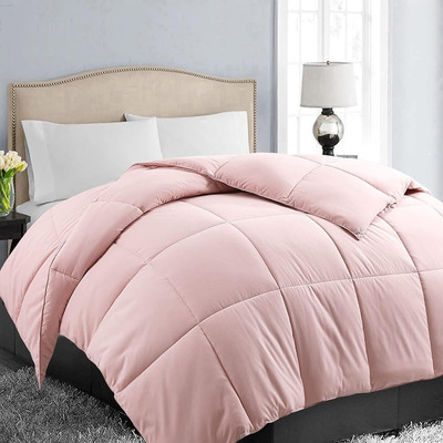 Blue Home Solid Single Comforter for  Mild Winter(Poly Cotton, Pink)