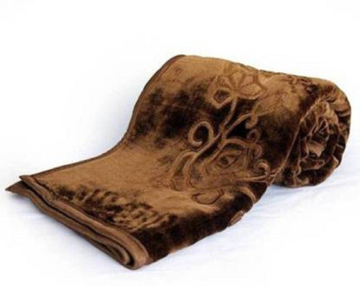 Swikon star Floral Double Mink Blanket for  Heavy Winter(Microfiber, Brown)