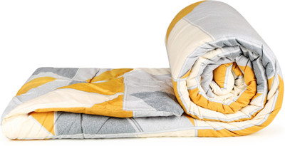 Livpure Smart Printed Single Comforter for  Heavy Winter(Polyester, Sandy Beige Grey Geometric)