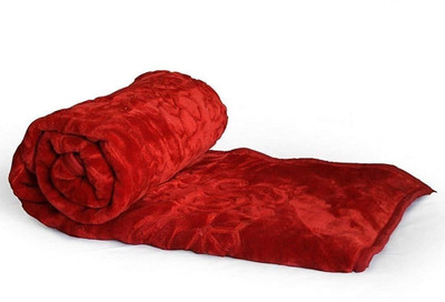 Aorihome Floral Single Mink Blanket for  Heavy Winter(Microfiber, Red)