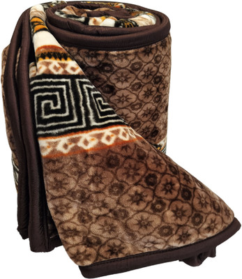 HOMIEE Floral Double Mink Blanket for  Heavy Winter(Polyester, Brown Sh-01)