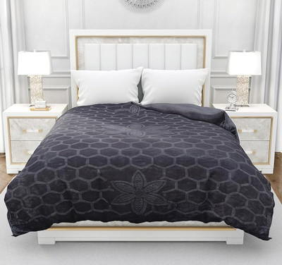 rj18store Solid Single Mink Blanket for  Mild Winter(Microfiber, Grey)